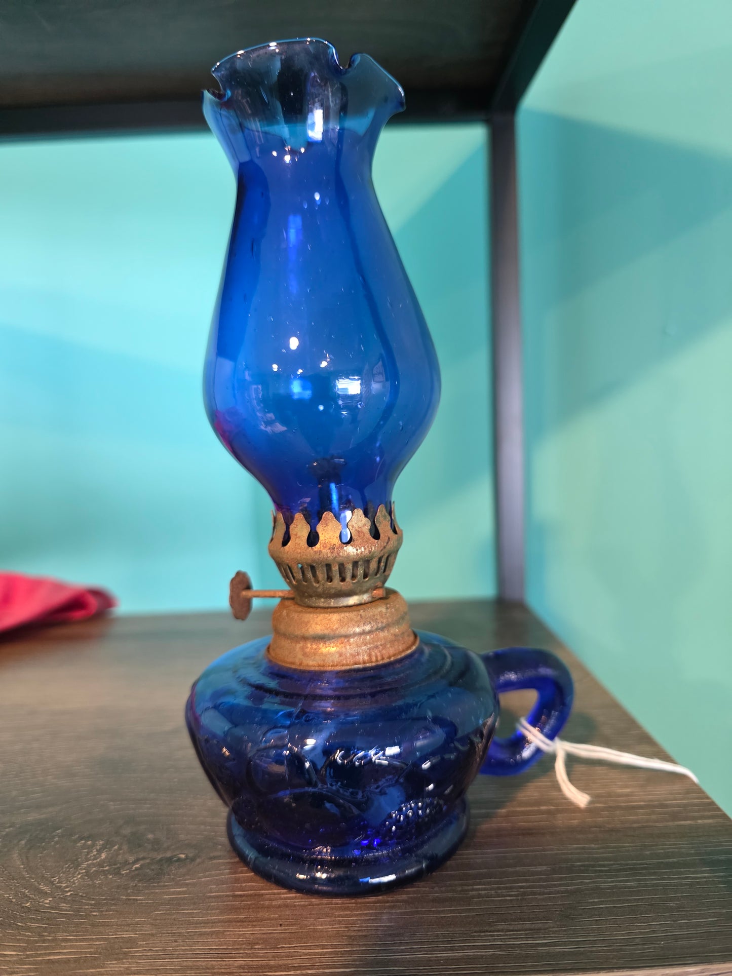 Vintage Cobalt Blue Oil Lamp