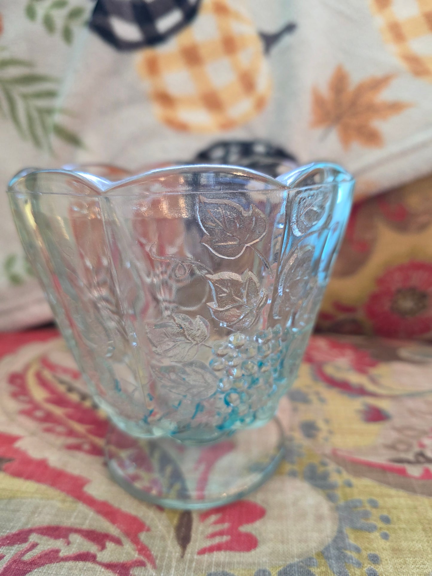Vintage Indian Glass Compote