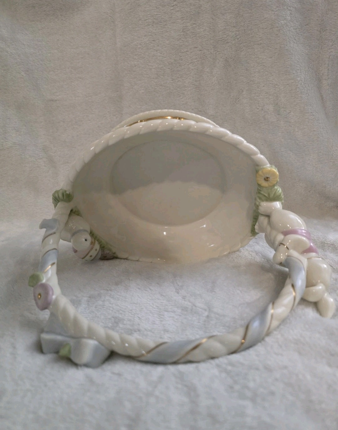 Vtg Lenox Occasions Porcelain Easter Bunny Basket Rabbit Chick Egg Seasonal