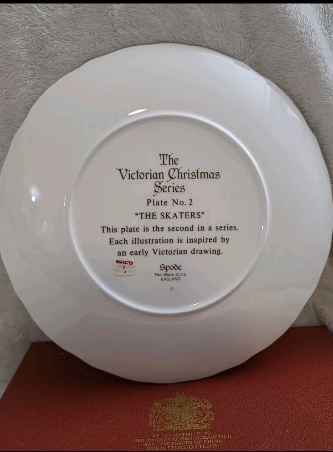 Spode Victorian Christmas Series 9” Plate No. 2 “The Skater”