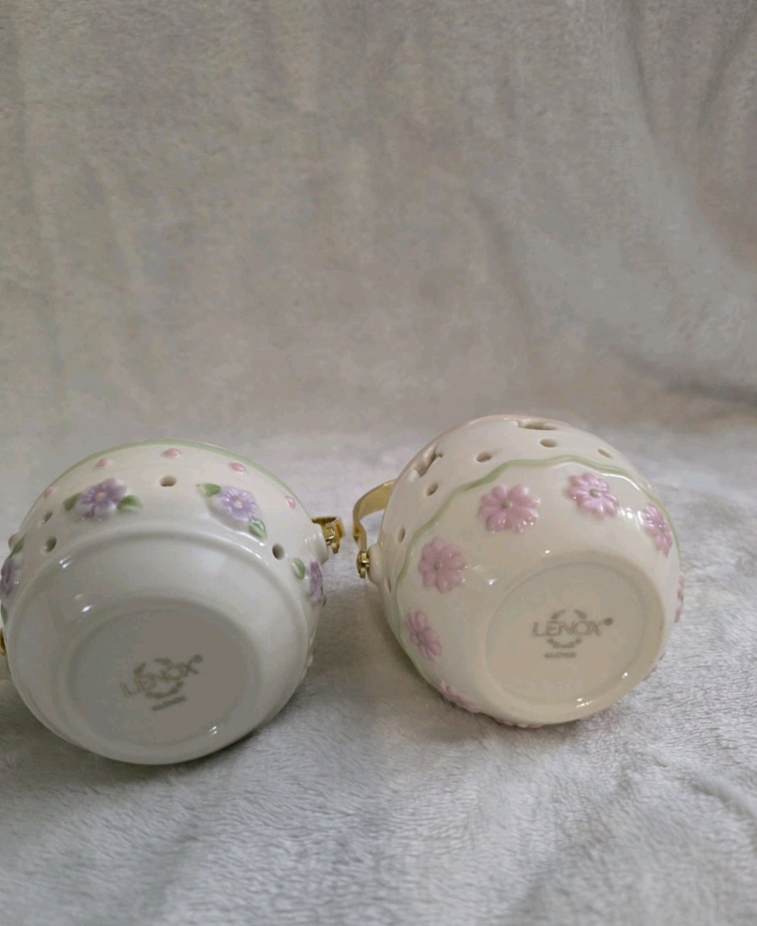 Lenox Easter Egg Basket Votive Tea Light Candle Holder Gold Swivel Handle-2