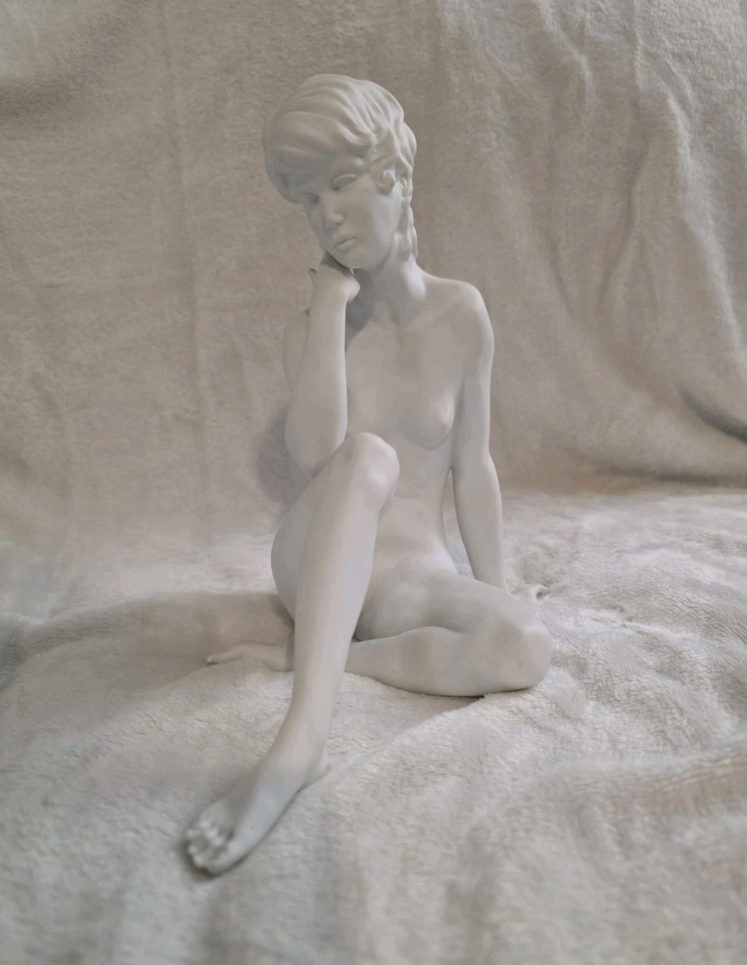 Kaiser Porcelain Bisque Figurine "Meditation" #489, Nude Woman by W. Gawantka
