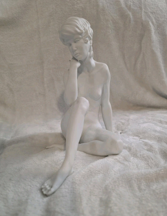 Kaiser Porcelain Bisque Figurine "Meditation" #489, Nude Woman by W. Gawantka