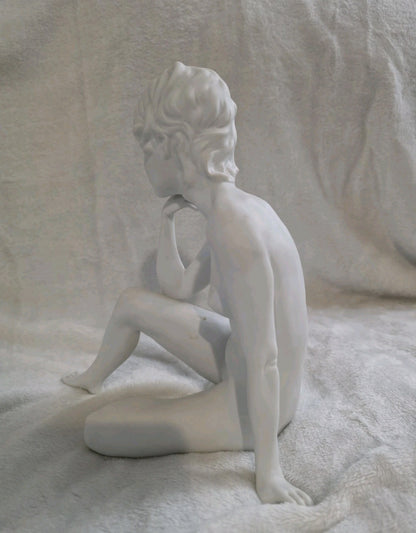 Kaiser Porcelain Bisque Figurine "Meditation" #489, Nude Woman by W. Gawantka