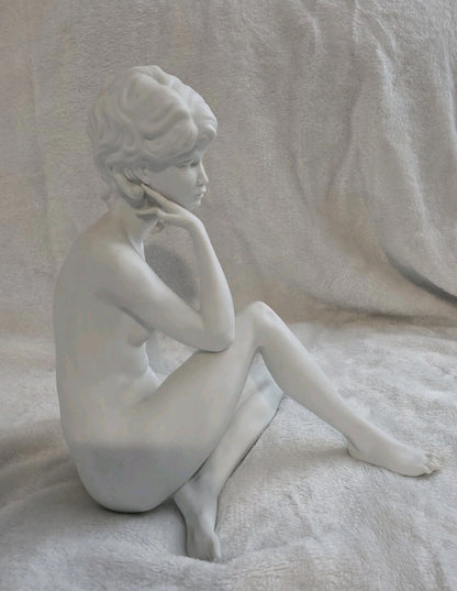 Kaiser Porcelain Bisque Figurine "Meditation" #489, Nude Woman by W. Gawantka