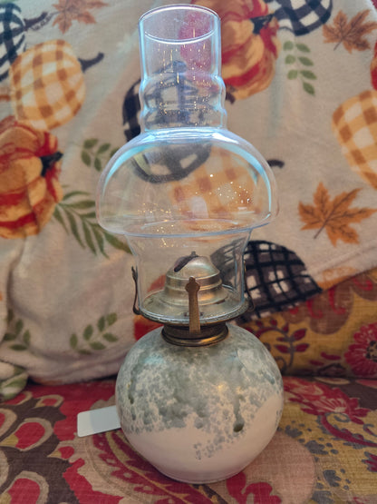 Vintage Stone Base Oil Lamp