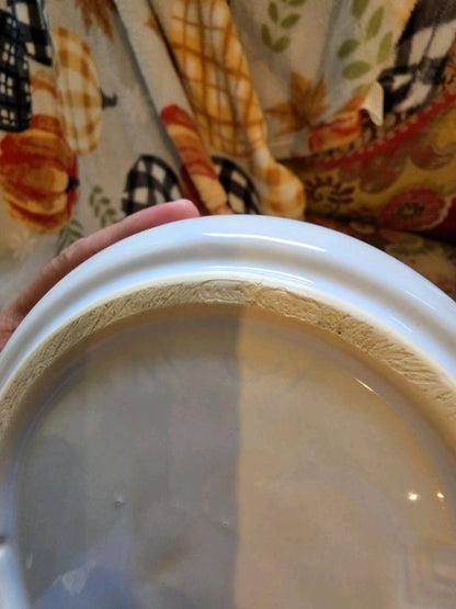 VTG McCoy USA Strawberry Fields Country L Crock Cookie Jar Utensil Holder w/Lid